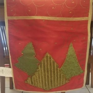 Christmas table runner red and gold. Reversible!